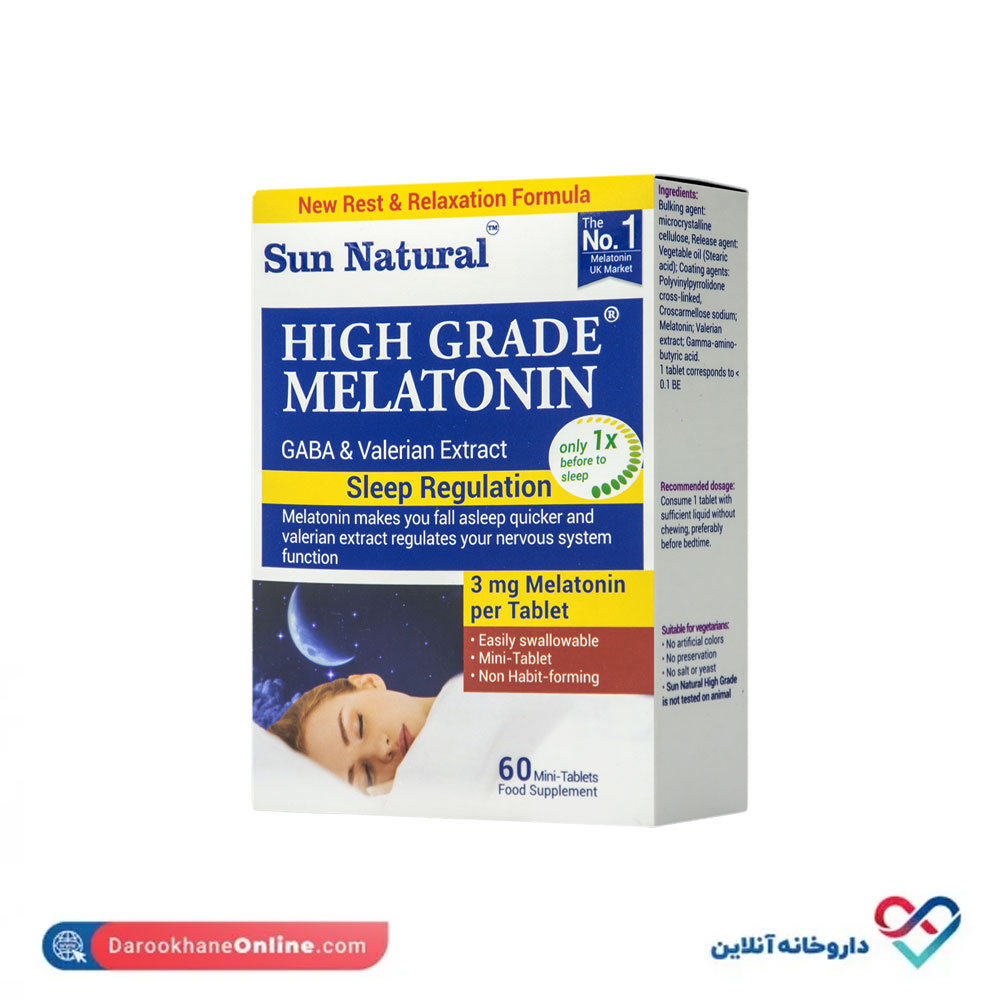 sun-natural-high-grade-melatonin-1.jpg قرص ملاتونین های گرید سان نچرال 60 عددی - Image 1